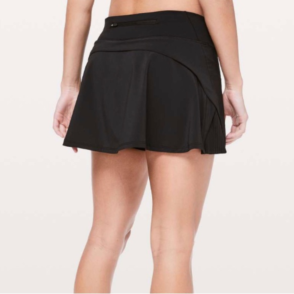 Lululemon Black Play Off The Pleats Tennis Skirt